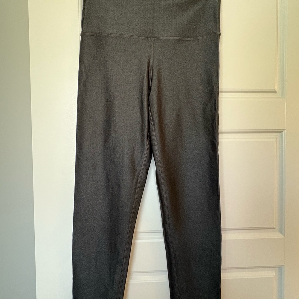 Aerie Offline Black Ribbed High-Waisted Leggings